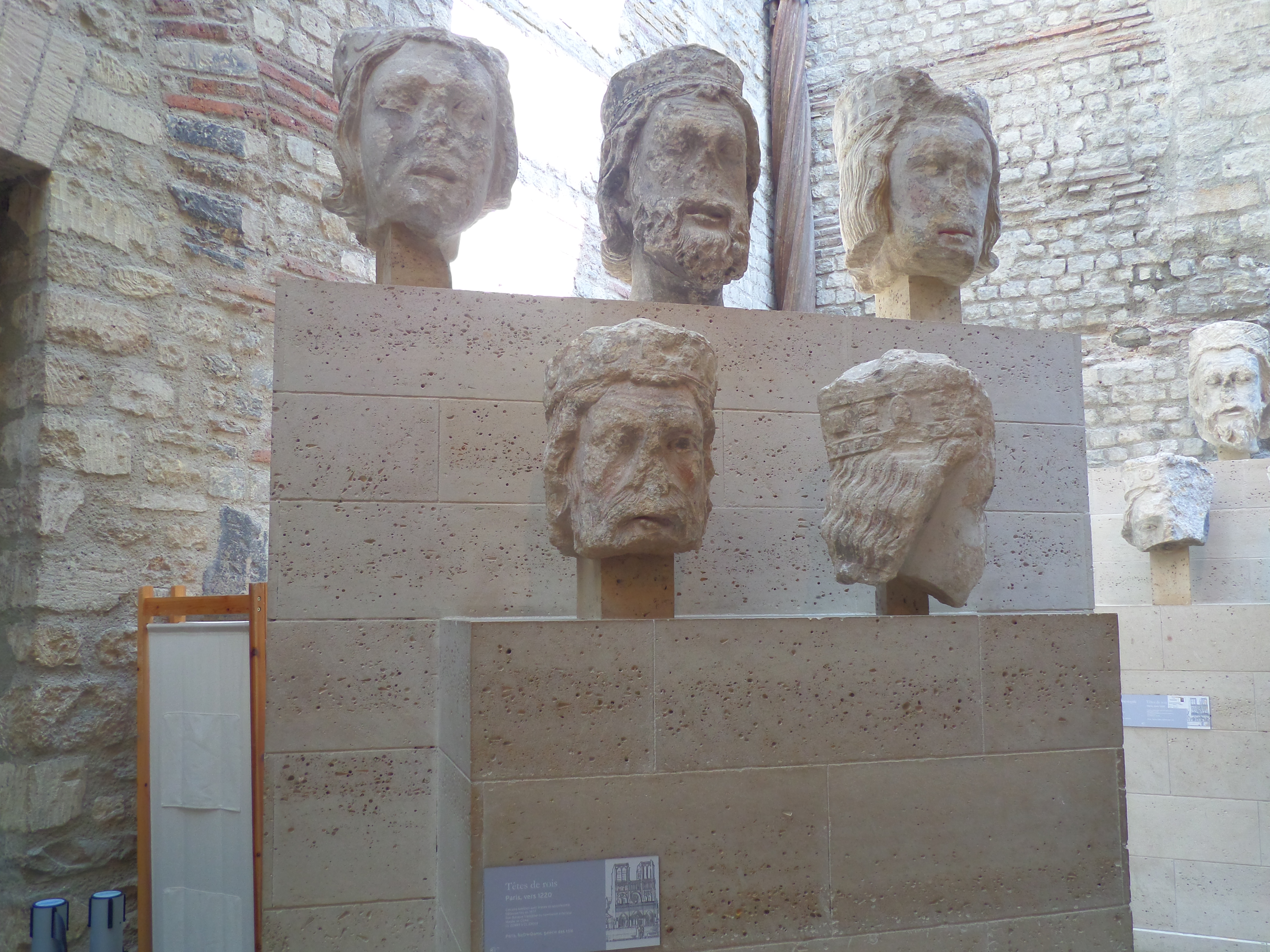 Heads of Kings of Judah, 1220-1230, from Notre Dame, Paris, France at Cluny Museum, Musee de Cluny