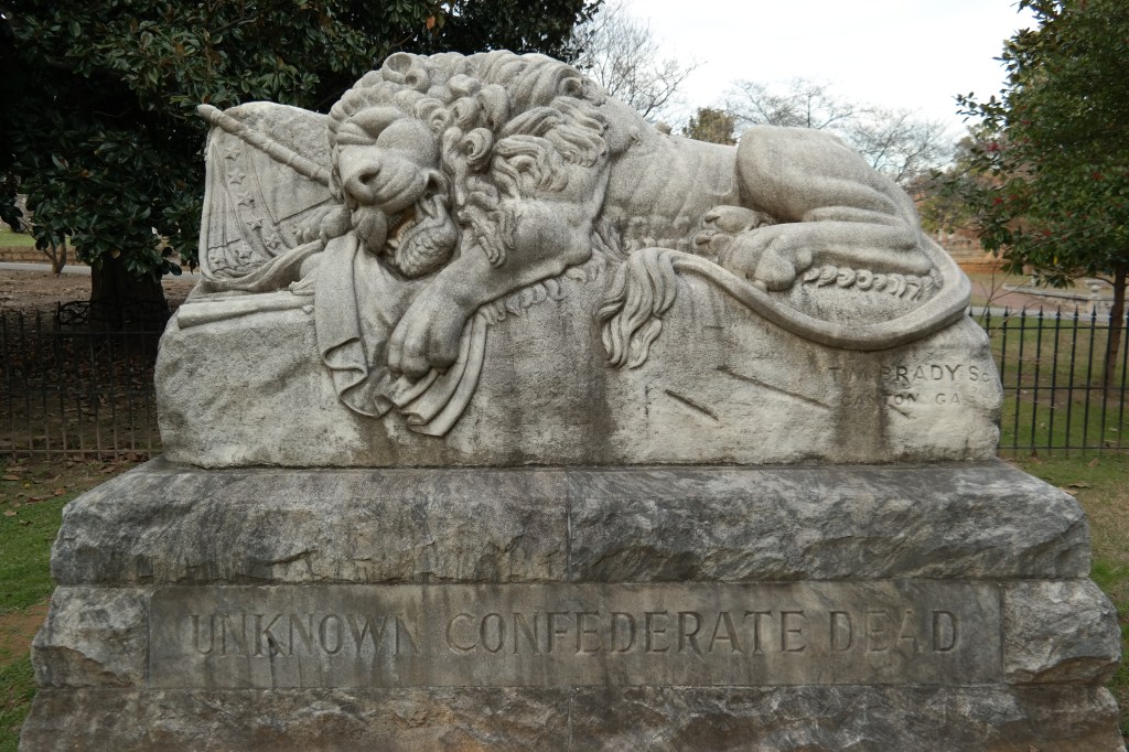 Memorial marking unknown Confederate dead, Civil War history, Atlanta Georgia