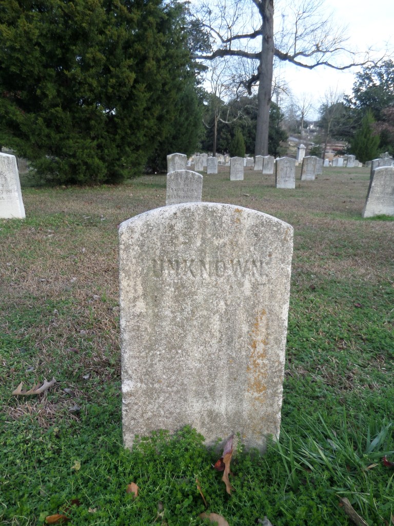 Unknown tombstone, Civil War history, Atlanta Georgia