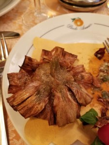 Fried artichoke in Rome, Italy