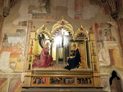 Chapel decoration in Santa Trinita church, Florence, Italy