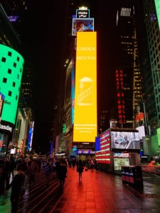Photo of Times Square at night, NYC