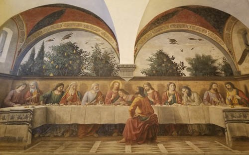 Last Supper by Ghirlandaio in Ognissanti church, Florence, Italy
