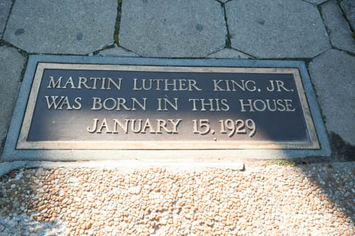Plaque in front of MLK Birth House, Martin Luther King Jr, Atlanta, Georgia, MLK HIstoric Site, Civil Rights History