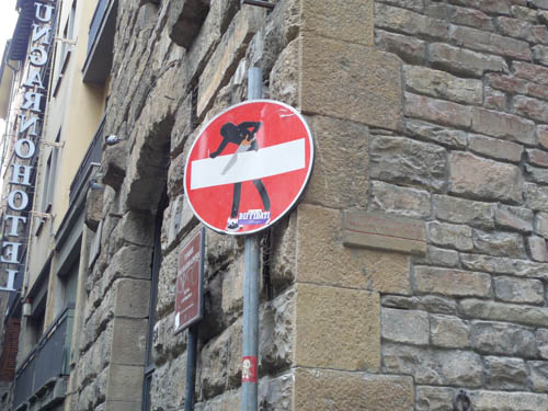 Clet Abraham, Florence, Italy, Florence street art