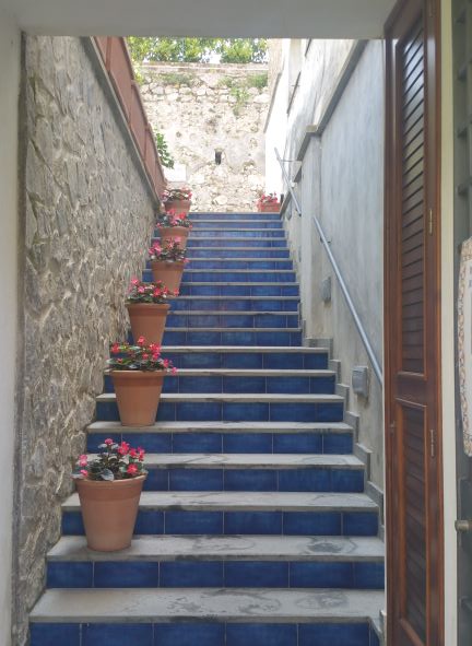 Photograph of blue staircase in Ravello Italy